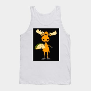 cute Moose eating Taco Cartoon Tank Top